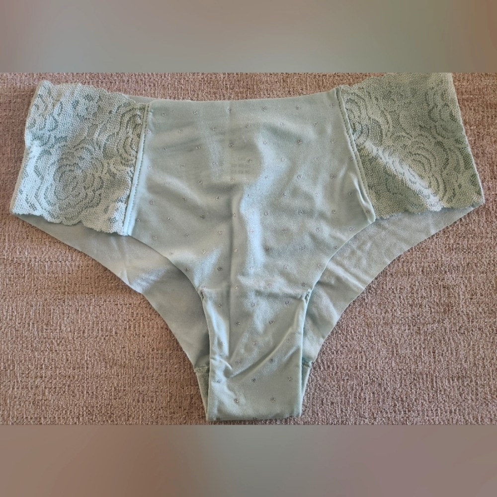 3/$10 Victoria's Secret PINK Seafoam Green Cheekster Panty sz L